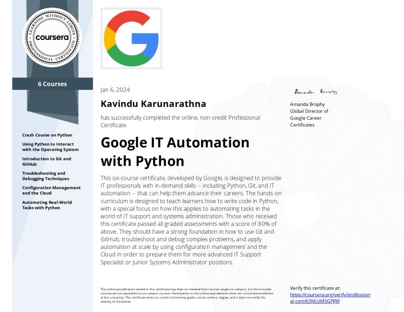 Google IT Automation with Python Specialization logo